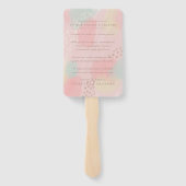 Dromerige pastel moderne kunst bedankt bruiloft handwaaier (Achterkant)