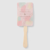 Dromerige pastel moderne kunst bedankt bruiloft handwaaier (Voorkant)