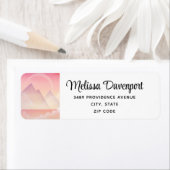 Dromerige Pastel Mountain Landscape Adres Etiket (Insitu)