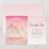 Dromerige Pastel Mountain Landscape Bruiloft Save The Date (Voorkant / Achterkant)