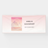 Dromerige Pastel Mountain Landscape Business Spandoek (Horizontaal)