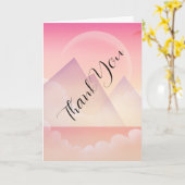 Dromerige Pastel Mountain Landscape Dank je wel Kaart (Gele Bloem)