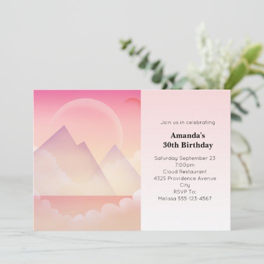 Dromerige Pastel Mountain Landschap Verjaardag Kaart (Staand voorkant)