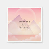 Dromerige Pastel Mountain Landschap Verjaardag Servet (Voorkant)