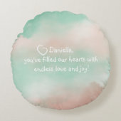 Dromerige Pastel Roze en Turquoise Cloud Kussen (Voorkant)