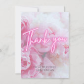 Dromerige Pastel Roze Pioenrozen Floral Dank je we Feestdagenkaart (Voorkant)