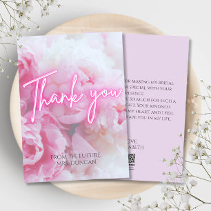 Dromerige Pastel Roze Pioenrozen Floral Dank je we Feestdagenkaart