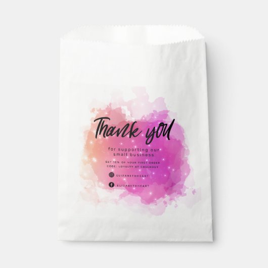 dromerige pastel sky splash business dank u gunst bedankzakje (Voorkant)