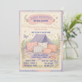 Dromerige Pastel Verjaardag Sleepover onder de ste Kaart (Staand voorkant)