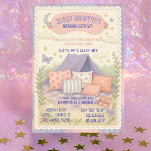 Dromerige Pastel Verjaardag Sleepover onder de ste Kaart