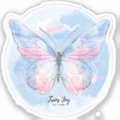 Dromerige Pastel Vlinder Sticker | Zachte Esthetie (Voorkant)