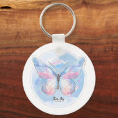 Dromerige Pastel Vlinder Sticker | Zachte Esthetie Sleutelhanger (Voorkant)