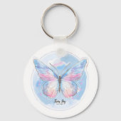 Dromerige Pastel Vlinder Sticker | Zachte Esthetie Sleutelhanger (Achterkant)