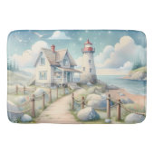 Dromerige Pastel vuurtoren bij het Zee Badmat (Voorkant)
