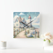 Dromerige Pastel vuurtoren bij het Zee Vierkante Klok (Huis)
