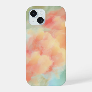 Dromerige pastel waterverf abstract iphone 15 hoes case