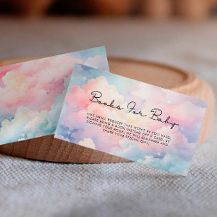 Dromerige pastelboeken voor Baby shower Informatiekaartje