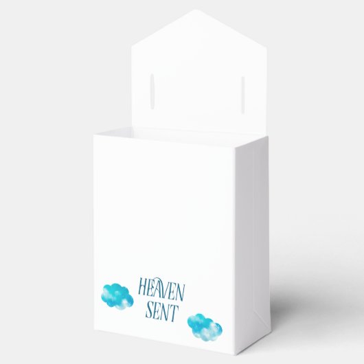 Dromerige pastelhemel stuurde jongen Baby shower Bedankdoosjes (Geopend)