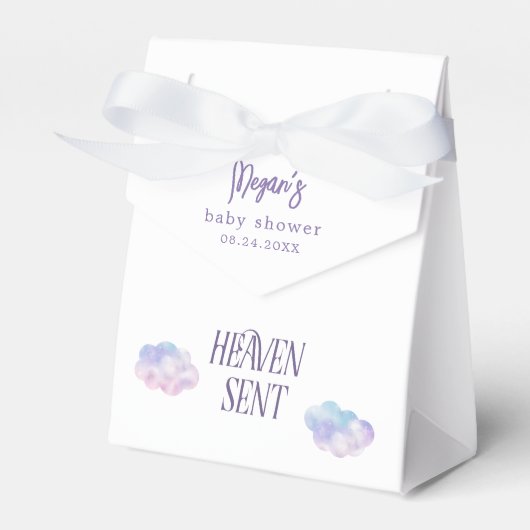 Dromerige pastelhemel stuurde meisje Baby shower Bedankdoosjes (Voorkant Zijde)
