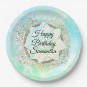 Dromerige Pastels Lotus bloem gepersonaliseerd Papieren Bordje (Voorkant)