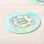 Dromerige Pastels Lotus bloem gepersonaliseerde ve Ronde Kartonnen Onderzetter (Gebogen)