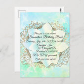 Dromerige Pastels Lotus Bloem Verjaardag Custom Briefkaart (Voorkant / Achterkant)