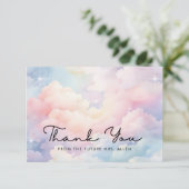 Dromerige Pastelwolk Bruiloft Bedankkaart (Staand voorkant)
