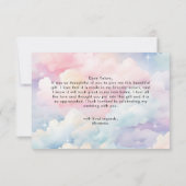 Dromerige Pastelwolk Negen Bruidsdouche Bedankkaart (Achterkant)