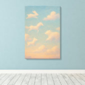 Dromerige pastelwolken canvas afdruk (Insitu (Houten vloer))