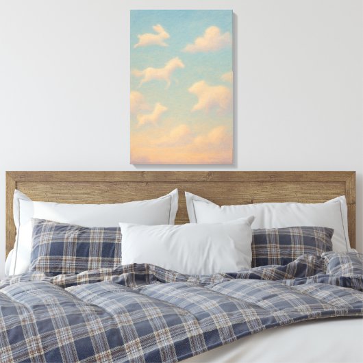 Dromerige pastelwolken canvas afdruk (Insitu (Slaapkamer))