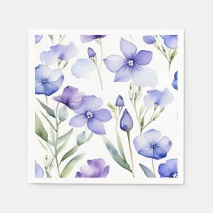 Dromerige Periwinkle Wildflowers Waterverf Servet