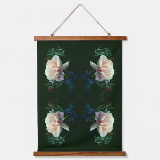 Dromerige perzik Roos Abstract Hangend Wandkleed (Voorkant)