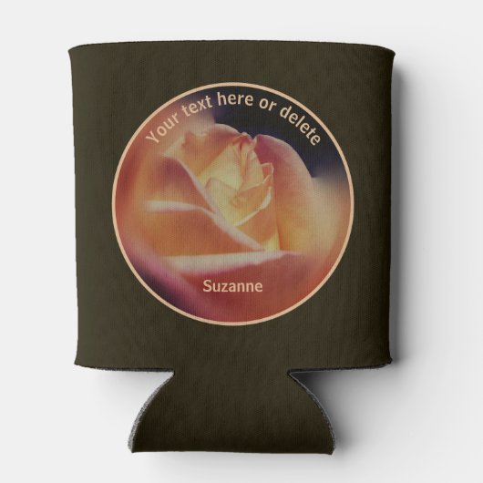 Dromerige perzik Roos gepersonaliseerd Blikjeskoeler (Achterkant)