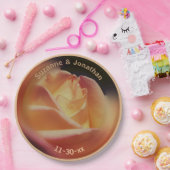 Dromerige perzik Roos gepersonaliseerde bruiloft b Papieren Bordje (Feest)