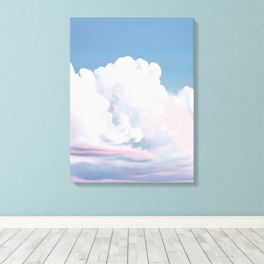 Dromerige Pink Cloudscape Canvas Afdruk (Insitu (Houten vloer))