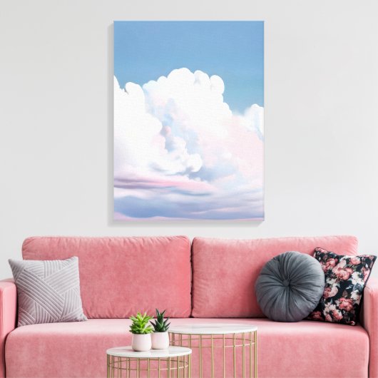 Dromerige Pink Cloudscape Canvas Afdruk (Insitu (Woonkamer))