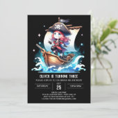 Dromerige piratenverjaardag kaart (Staand voorkant)