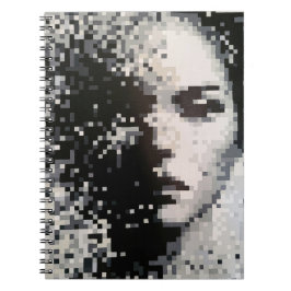 Dromerige Pixel Silhouet in Zachte Kleuren Notitieboek
