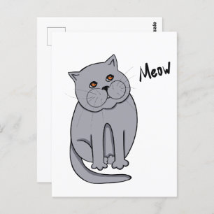 Dromerige poes met oranje ogen briefkaart