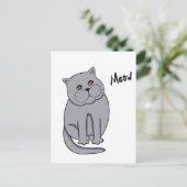 Dromerige poes met oranje ogen briefkaart (Staand voorkant)