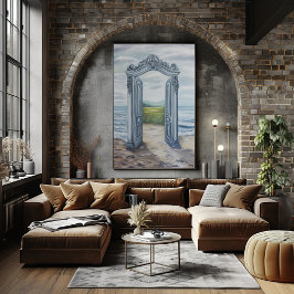 Dromerige poort naar mystieke landschap pos poster