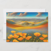 Dromerige Poppies Digitale Kunst Vlak Wenskaart (Voorkant)