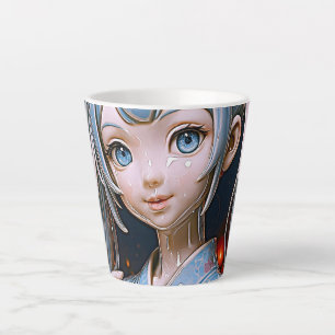Dromerige Porseleinen Anime Meisje Latte Mok