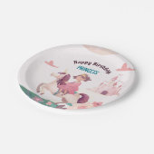 Dromerige prinses rijden eenhoorn papier Bord (Gekanteld)