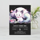 Dromerige Printable Cat Birthday Kaart (Staand voorkant)