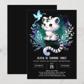 Dromerige Printable Tiger Birthday Kaart (Voorkant / Achterkant)