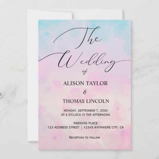 Dromerige Rainbow Eenhoorn waterverf Alles In Een Kaart (Voorkant)