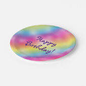 Dromerige Rainbow Ice Cream Verjaardagsfeestje Bor Papieren Bordje (Gekanteld)