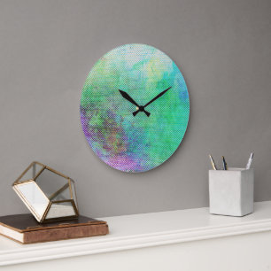 Dromerige Regenboog Gradiënt Abstracte Vormgeving Grote Klok