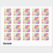 Dromerige regenboog ijs verjaardagsfeest sticker (Vel)